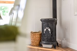 Log Burner in Kitchen - click for photo gallery